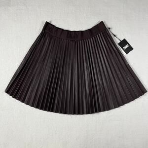 DKNY Women's Bordeaux dark academia accordion pleated mini skirt NWT